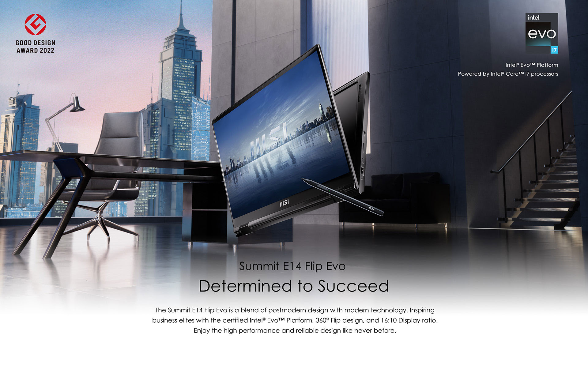 MSI Summit E14 Flip Evo 2in1 Touchscreen Laptop With Pen A13MT268US Intel® Core™ i71360P